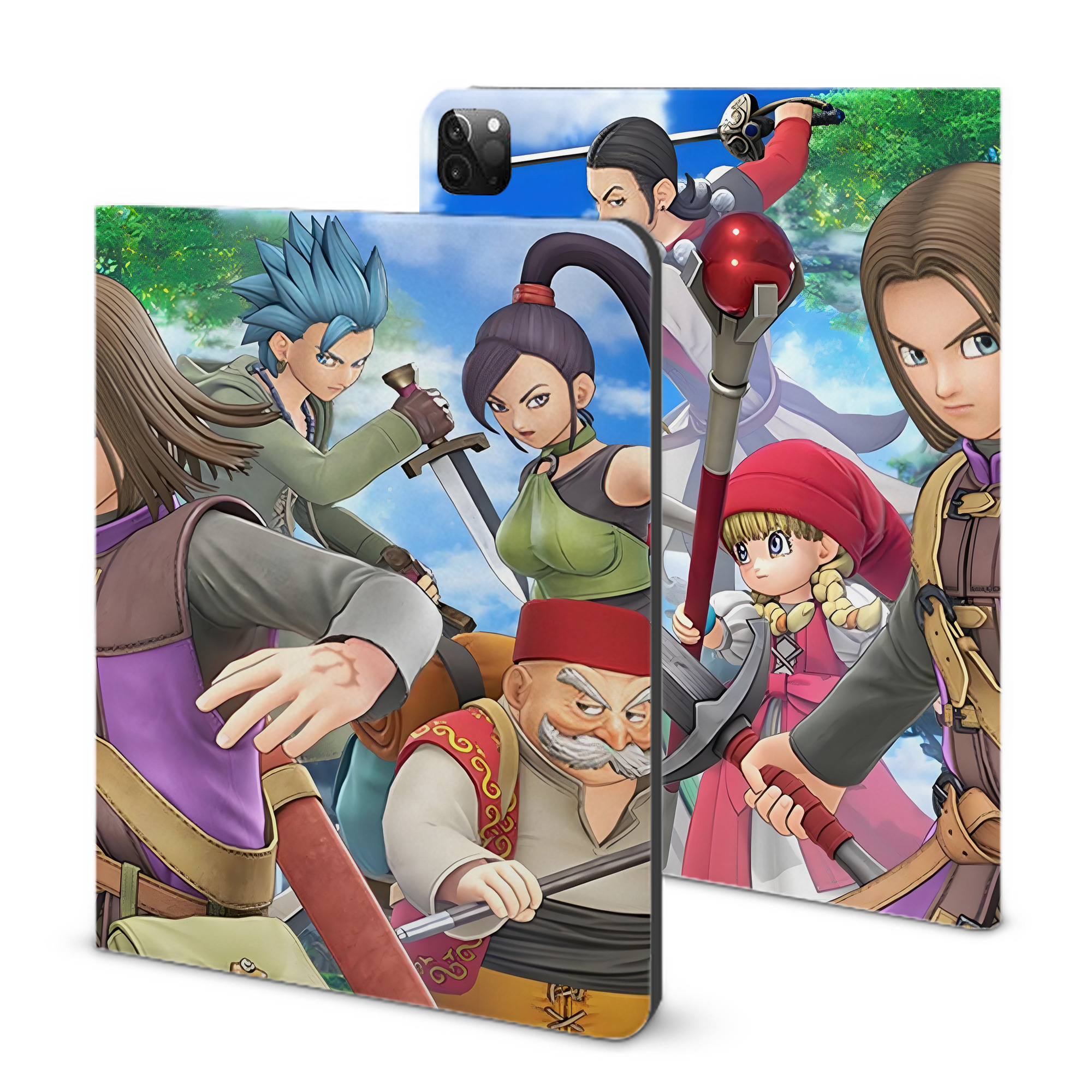 （画像用） ドラゴンクエスト Doragon Kuesuto Dragon Quest IPadケース ペンホルダー付き ブックスタイルデザイン
